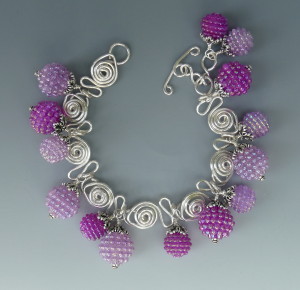 Berry Leafy Bracelet fine art jewelry business by Melanie Schow