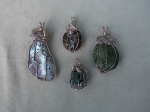 Wire cage pendants by Melanie Schow