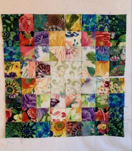 Watercolor Quilt with floral botanical prints